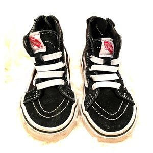 Vans black high tops toddler size 4